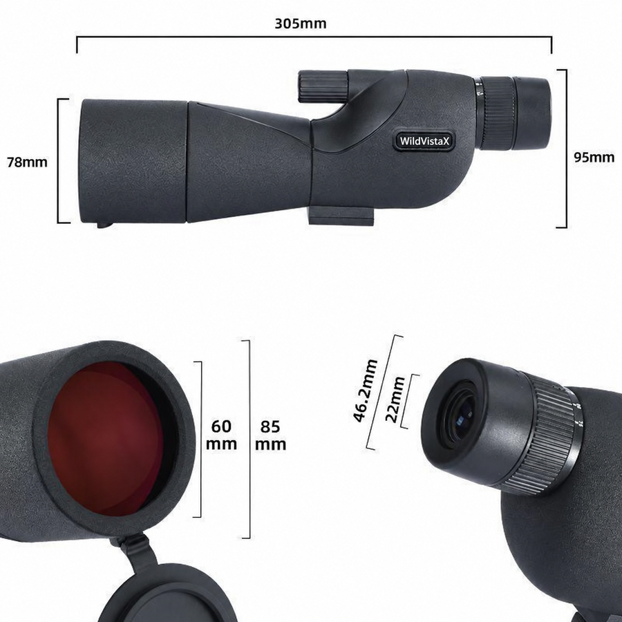 WildVistaX spotting scope dimensions