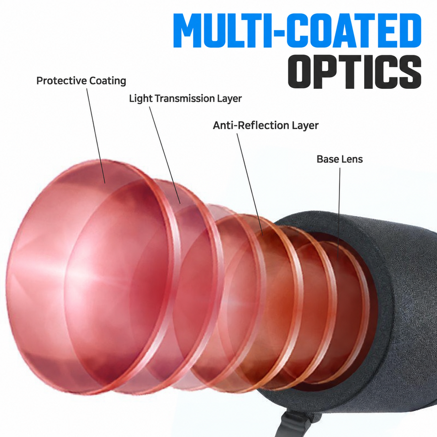 Multi-coated optics illustration for WildVistaX spotting scope