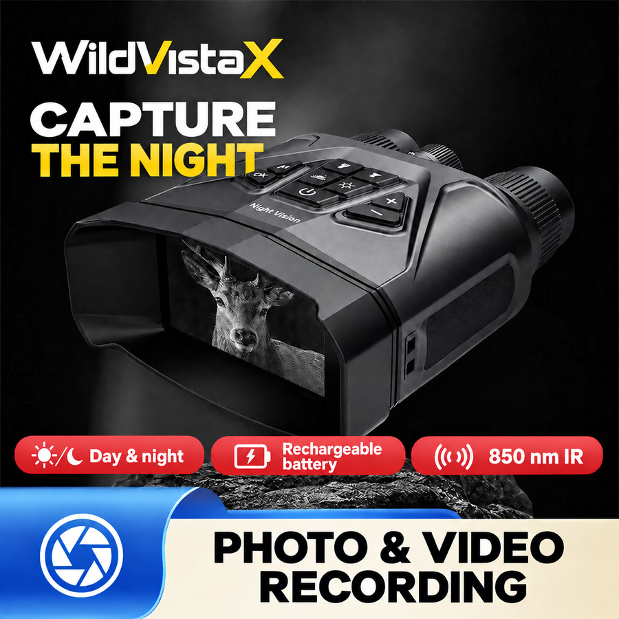 WildVistaX night vision binoculars photo and video recording